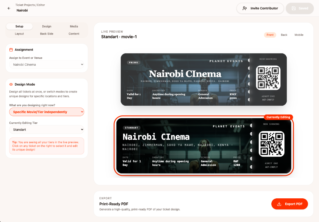 Ticket Designer